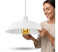 36Cm Metal White Pendant Lampshade Easy Fit Various Type Indoor Lampshade For Bedroom, Hallway, Office
