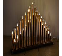 36cm Premier Christmas Candlebridge with 33 LEDs in Rose Gold Mains Operated Samuel Alexander Gold One Size