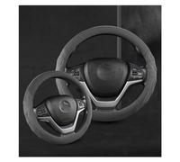 36cm Suede Leather Car Steering Wheel Cover Size S For Civic For Ciimo For Jade Auto Accessories Protector Steering Wheel(BLACK D SHAPE)