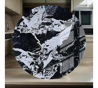 36in Large Lazy Susan TurntableHeavy Duty 360° Rotating Black Sintered Stone Serving Tray AntiSlip Multipurpose Kitchen & Dining Accessory