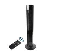 Alivio 36in Oscillating Tower Fan with Remote, 25 ft/s Velocity Quiet Standing Electric Cooling Fan, Upto 120 Minutes Timer for Bedroom, Living Room, Office (Black)