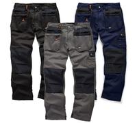 (36in Waist / 32in Leg, Black) Scruffs WORKER PLUS Black, Graphite Grey or Navy Work Trousers (All Sizes) Trade Hardwearing
