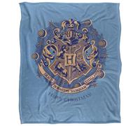 (36in x 58in, Multicoloured) Harry Potter Happy Christmas Hogwarts Crest Blanket