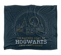 (36in x 58in, Multicoloured) Harry Potter I'd Ratyer Stay At Hogwarts Christmas Blanket