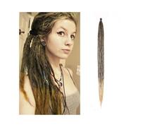 36Inch Handmade Dreadlocks Hair 5 Strands 1.0cm Heat Resistant Synthetic Pre Loop Crochet Braids Hair Dreadlock Extensions for Women(Natural Black Mixed Dark Blonde)