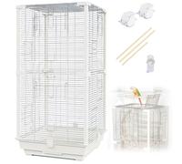36Inch Large Bird Cage With Open Play Top, Indoor Parrot Bird Aviary Outdoor Flight Bird Cage For Parakeets, Canaries, Cockatiels, Conures(4pcs)