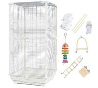 36Inch Large Bird Cage With Open Play Top, Indoor Parrot Bird Aviary Outdoor Flight Bird Cage For Parakeets, Canaries, Cockatiels, Conures(8pcs)