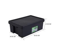 Wham Bam Recycled Storage Box and Lid Black 36Ltr