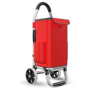 36L Collapsible Shopping Trolley - Durable Foldable Push & Pull Cart with 2 Wheels for Easy Storage - Trendy Black Design for Grocery Shopping & Outdoor Use