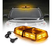 36LED Roof Top Strobe Lights, High Visibility Emergency Safety Warning LED Mini Strobe Light bar, Truck Car Vehicle Law Emergency Safety Flashing Strobe Light with Magnetic (Amber)