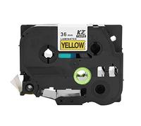 36mm Laminated Label Tape for PT - 9700PC PT - 9800PCN PT - 3600, High - Quality PET Material, Durable and, Upgrade Mold for Smooth Printing, Clear and Long - La (36mm Black Text on Yellow