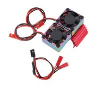 36mm RC Motor Heatsink, High Speed RC Motor Cooling Fan 380 540 550 3650 Dual Fan Heatsink Colorful Temperature Controller with Y Cable