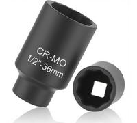 36mm Socket，Deep Impact Socket 1/2" Drive，12 Ponit Point Axle Nut CR-MO 36mm 1/2 Inch Drive for Easy Removal of Axle Shaft Nuts