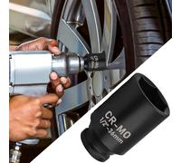 36MM Socket Socket 1/2 Inch Drive 6 Point Extra Deep Black CR-MO Axle Nut Socket Easy Removal of Axle Shaft Nuts Axle Hub Nut Socket Car Accessories(36MM)