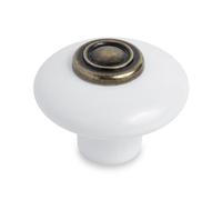 36mm White Ceramic Cabinet Knob Round Cupboard Door Drawer Pull Wardrobe Furniture Replacement Upcycle
