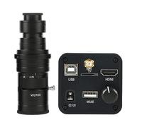 36MP 1080P USB Industrial Video Microscope Camera C-mount TF Video Recorder SupportIR Remote Control For Phone Repair Adjustable Magnification(200X Lens With Led)