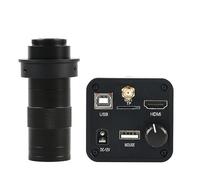 36MP 1080P USB Industrial Video Microscope Camera C-mount TF Video Recorder SupportIR Remote Control For Phone Repair Adjustable Magnification(130X Lens With Led)