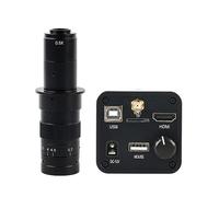36MP 1080P USB Industrial Video Microscope Camera C-mount TF Video Recorder SupportIR Remote Control For Phone Repair Adjustable Magnification(180X Lens With Led)