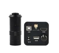 36MP 1080P USB Industrial Video Microscope Camera C-mount TF Video Recorder SupportIR Remote Control For Phone Repair Adjustable Magnification(100X Lens With Led)