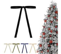 36P Christmas Black Velvet Bows,5x7in Christmas Tree Bows with Twist Ties,Vintage Wedding Velvet Ribbon Gift Bow,Velvets Bow for Xmas Wreaths Garland Velvets Ribbon Bowsfor Holiday Xmas Tree Décor