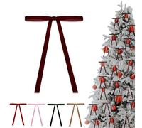 36P Christmas Burgundy Velvet Bows,5 x 7in Christmas Tree Bows with Twist Ties,Vintage Wedding Velvet Ribbon Gift Bow,Red Velvets Bow Xmas Wreaths Garland Velvets Ribbon Bowfor Holiday Xmas Tree Décor