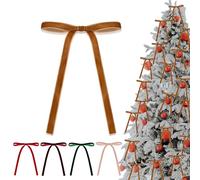 36P Christmas Khaki Velvet Bows,5 x 7in Christmas Tree Bows with Twist Ties,Vintage Wedding Velvet Ribbon Gift Bow,Velvets Bow for Xmas Wreaths Garland Velvets Ribbon Bowfor Holiday Xmas Tree Décor