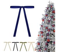 36P Christmas Navy Blue Velvet Bows,5x7in Christmas Tree Bows with Twist Ties,Vintage Wedding Velvet Ribbon Gift Bow,Velvets Bow for Xmas Wreaths Garland Velvets Ribbon Bowsfor Holiday Xmas Tree Décor