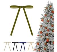 36P Christmas Olive Green Velvet Bows,5x7in Christmas Tree Bows with Twist Ties,Vintage Wedding Velvet Ribbon Gift Bow,Velvets Bow for Xmas Wreath Garland Velvets Ribbon Bowfor Holiday Xmas Tree Décor