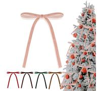 36P Christmas Pink Velvet Bows,5x7in Christmas Tree Bows with Twist Ties,Vintage Wedding Pink Velvet Ribbon Gift Bow,Velvets Bow for Xmas Wreaths Garland Velvets Ribbon Bowfor Holiday Xmas Tree Décor