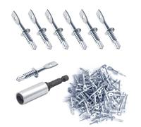 36Pack Eye Lag Self Tapping Screws with 1pcs Eye Lag Driver Zinc Drilling Point Screw Concrete Screw Anchor Heavy Duty Fastener Cement Drywall Anchors Bolts Eye Lag Wood Dura Screw
