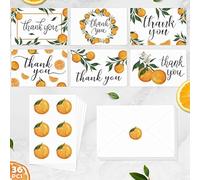 36Pack Little Cutie Thank You Cards Assortment with Envelopes Clementine Stickers Orange Theme Party Supplies Little Cutie Baby Shower Gifts 4 x 6 Inches