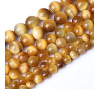 36PCS 10MM 3A Honey Gold Tiger Eye Stone Beads Natural Gemstone Bead Crystal Healing Energy Jewelry Making DIY 15 inches