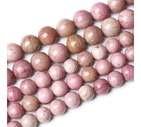 36PCS 10mm 3A Natural Pink Rhodochrosite Beads Stone Round Loose for Jewelry Making DIY Bracelet Necklace 15 Inch,Energy Healing Power (10mm, Rhodochrosite)