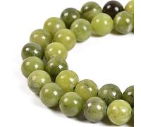 36pcs 10mm Natural Canadian Jade Gemstone Round Spacer Loose Stone Beads for Jewelry Making 15.5" 1 Strand