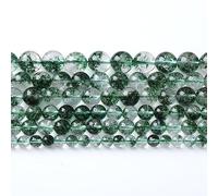 36pcs 10mm Natural Green Phantom Ghost Quartz Stone Round Beads for Jewelry Making DIY Bracelets Necklaces Crystal Energy Healing Stone Beads 15"