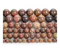 36PCS 10mm Natural Jasper Stone Round Beads for Jewelry Making DIY Bracelet Necklace