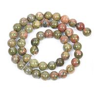 36PCS 10mm Natural Unakite Stone Round Beads for Jewelry Making DIY Bracelet Necklace