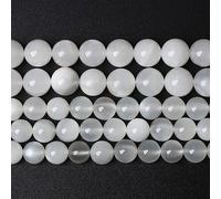 36pcs 10mm Natural White Moonstone Beads 3A Gemstone, Round Loose for Jewelry Making, DIY Bracelets Necklaces, Crystal Energy Healing 15"
