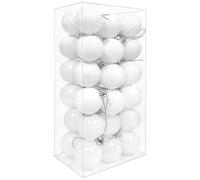 36PCS 4CM Christmas Balls Christmas Tree Decoration Baubles Ornaments Shatterproof Balls for Xmas Hanging Festive Holiday Home Decor, White