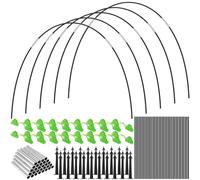 36Pcs 4FT Greenhouse Hoops, Rust-Free Fiberglass Support Hoops, Includes 18 Clips and 20 Ground Nails, DIY Plant Support for Netting Raised Beds