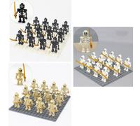 (36pcs-A) 36PCS Medieval Skeleton Building Block Minifigure Ninja Bones Minifiguration Army Skeleton Corps Toy