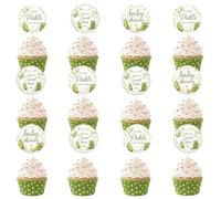 36Pcs A Little Pickle Is on the Way Cupcake Topper Round Baby Shower Decor