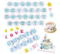 36Pcs Alphabet Cookie Cutter Fondant Letter Cutters Cake Decorations Number Plunger Moulds Icing Cutters Biscuit Embosser Baking Mold for Birthday Baby Shower Halloween Christmas Party Cake Decoration