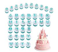 36PCS Alphabet Cookie Cutter Set, A-Z Fondant Letter Cutters and Number Stamps, Food Grade Plastic Cake Decorating Tools for Birthday Wedding Christmas Party