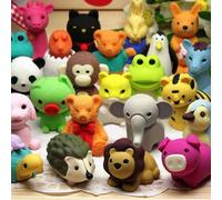 36Pcs Animal Erasers Desk Pets Puzzle Pencil Erasers Bulk Collectible Mini Erasers