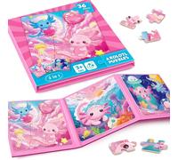 36pcs Axolotl Magnetic Puzzles for Kids,Travel Puzzles for Ages 3-8,Girls Puzzle to Improve Intelligence, Toddler Jigsaw, Airplane Activities for Birthday Gifts