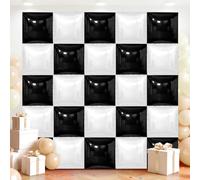 36Pcs Black and White Square Foil Balloon Wall