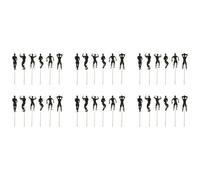 36pcs Black Muscular Shaped Paper Cake Toppers for Birthday Party