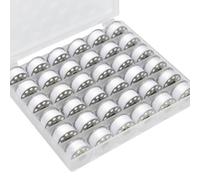 36Pcs Bobbins and Sewing Threads with Metal Bobbin Case for Multiple Sewing Machine, Pre-Wound Bobbins Set (White)