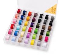 36Pcs Bobbins for Sewing Machine with Clear Bobbin Case